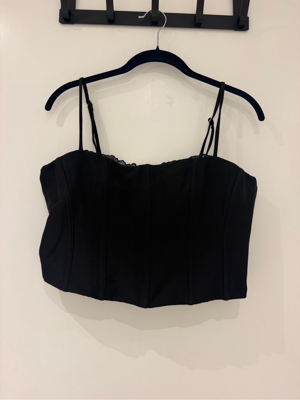 WHITE FOX Black Cropped Bustier Tank Top - Women